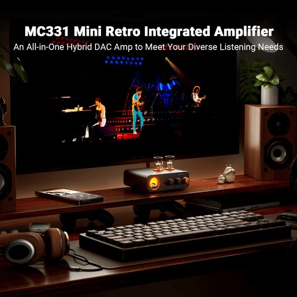 Main product image for Fosi Audio MC331 2.1 Tube Integrated Bluetooth Amplifier with DAC and VU Meter235-286